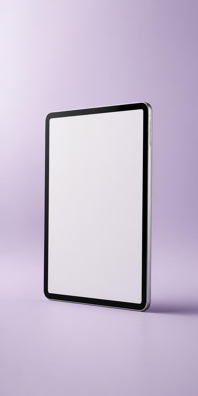 Tablet auf fliederfarbenem Hintergrund